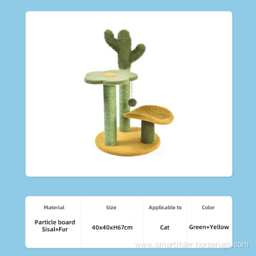 New Design Green Cacus Cat Scratcher Tree Sisal Cat Climbing Scratching Furniture